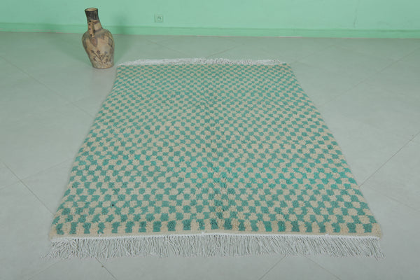 Handmade Moroccan berber checkered rug – 4.6 x 6.3 Feet