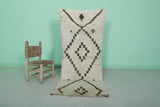 Moroccan Rug - Handmade Berber Shag Rug with Geometric Design | 2.3 x 5.7 ft