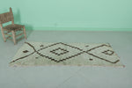 Moroccan Rug - Handmade Berber Shag Rug with Geometric Design | 2.3 x 5.7 ft