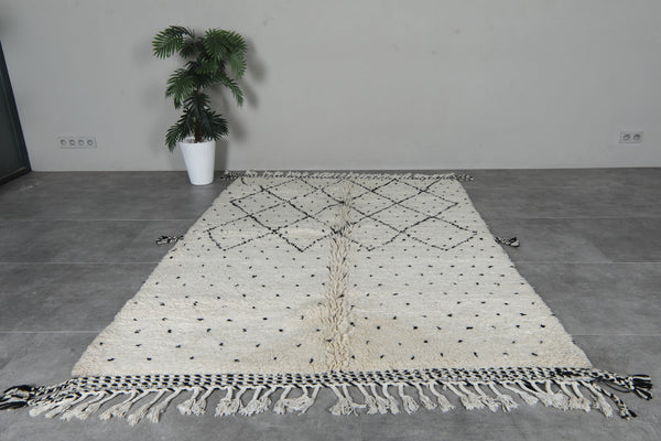 Moroccan beni ourain rug - Handwoven wool | 5.3 x 7.7 FT
