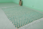 Handmade moroccan berber checkered rug 4.6 FT X 6.3 FT