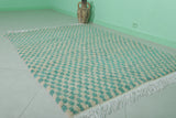 Handmade moroccan berber checkered rug 4.6 FT X 6.3 FT