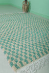 Handmade moroccan berber checkered rug 4.6 FT X 6.3 FT