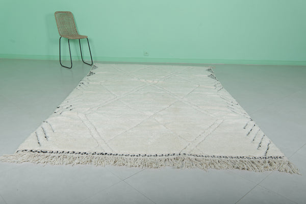 6.3 x 10.2 FT Moroccan rug - Handmade berber style with diamond & stripe patterns