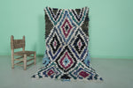 Handmade Moroccan Berber Rug 3.3 X 5.8 Feet - Bold Diamond Pattern