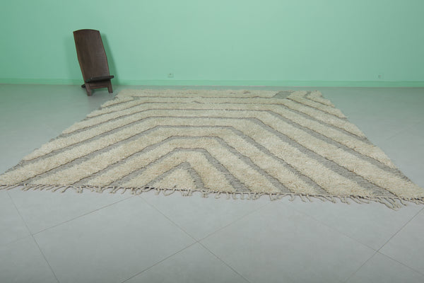 9 X 9 FT square Moroccan rug - Geometric shag design