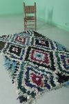 Handmade Moroccan Berber Rug 3.3 X 5.8 Feet - Bold Diamond Pattern