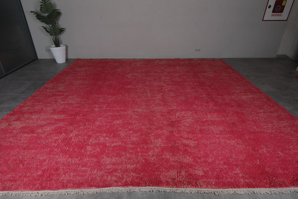 Large Moroccan rug – 13.7 x 13.4 ft in vibrant red
