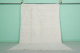 6.7 x 9.5 FT Moroccan Rug - Handcrafted Ivory Diamond Berber Carpet