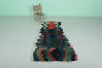 2.7 x 6 ft Moroccan Berber Rug | Colorful Abstract Shaggy Design