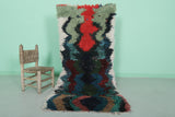 2.7 x 6 ft Moroccan Berber Rug | Colorful Abstract Shaggy Design