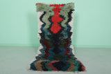 2.7 x 6 ft Moroccan Berber Rug | Colorful Abstract Shaggy Design