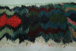 2.7 x 6 ft Moroccan Berber Rug | Colorful Abstract Shaggy Design