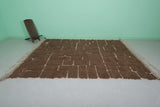 Handmade Moroccan Rug - 7.6 x 10.5 Ft, Brown with Abstract Geometric Pattern