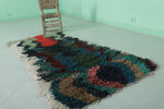 2.7 x 6 ft Moroccan Berber Rug | Colorful Abstract Shaggy Design