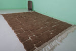 Handmade Moroccan Rug - 7.6 x 10.5 Ft, Brown with Abstract Geometric Pattern