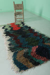 2.7 x 6 ft Moroccan Berber Rug | Colorful Abstract Shaggy Design