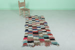 Vibrant Moroccan Berber Rug - Multi-Color Checkered Design (2.4 X 5.8 Feet)