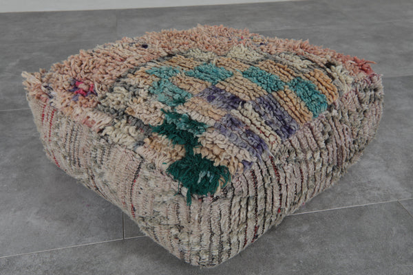 Handmade Moroccan pouf - Vintage shag rug ottoman
