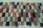 Vibrant Moroccan Berber Rug - Multi-Color Checkered Design (2.4 X 5.8 Feet)