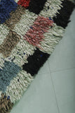 Vibrant Moroccan Berber Rug - Multi-Color Checkered Design (2.4 X 5.8 Feet)