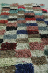 Vibrant Moroccan Berber Rug - Multi-Color Checkered Design (2.4 X 5.8 Feet)