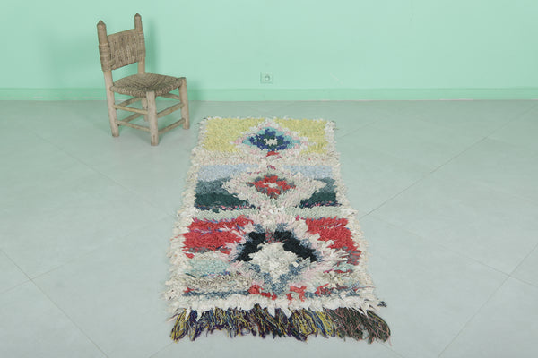 Colorful handmade Moroccan rug - Unique shag design | 2.3 x 5.5 ft