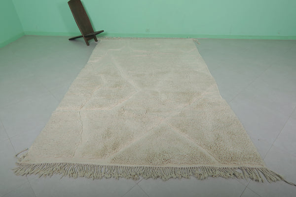 Moroccan handmade berber beni ourain rug – 6.6 x 10.7 ft, natural ivory