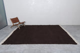 Dark Brown Wool Moroccan Rug - Custom Size & Handmade