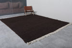 Dark Brown Wool Moroccan Rug - Custom Size & Handmade