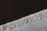 Dark Brown Wool Moroccan Rug - Custom Size & Handmade