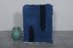 Small Moroccan Rug 2 X 3 Feet - Deep Blue Handmade Design