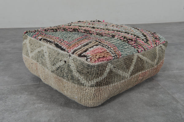 Handmade Moroccan Pouf - Vintage Berber Rug Ottoman