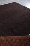 Dark Brown Wool Moroccan Rug - Custom Size & Handmade