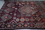 Vintage Moroccan Rug 6.2 x 9 FT - Rich Burgundy Elegance