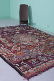 Vintage Moroccan Rug 6.2 x 9 FT - Rich Burgundy Elegance