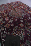 Vintage Moroccan Rug 6.2 x 9 FT - Rich Burgundy Elegance