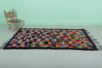 Handwoven Moroccan Berber Rug - Colorful Triangle Pattern