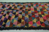 Handwoven Moroccan Berber Rug - Colorful Triangle Pattern