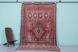 Vintage Moroccan Rug 5.5 x 9.9 Ft Handwoven Tribal Pattern | Authentic Boho Decor