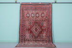 Vintage Moroccan Rug 5.5 x 9.9 Ft Handwoven Tribal Pattern | Authentic Boho Decor