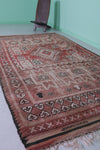 Vintage Moroccan Rug 5.5 x 9.9 Ft Handwoven Tribal Pattern | Authentic Boho Decor