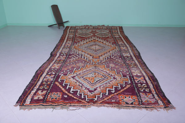 Vintage Moroccan rug 6.8 x 9 Ft handwoven geometric pattern | Bohemian decor