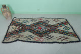 Small Colorful Moroccan Azilal Rug - 3.5 FT x 5.9 FT | Unique Berber Carpet