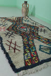 Small Colorful Moroccan Azilal Rug - 3.5 FT x 5.9 FT | Unique Berber Carpet