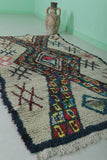 Small Colorful Moroccan Azilal Rug - 3.5 FT x 5.9 FT | Unique Berber Carpet