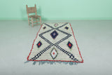 Authentic Moroccan Berber Rug - Geometric Diamond Pattern 3 X 7.1 Feet