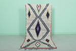 Authentic Moroccan Berber Rug - Geometric Diamond Pattern 3 X 7.1 Feet