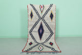 Authentic Moroccan Berber Rug - Geometric Diamond Pattern 3 X 7.1 Feet