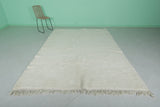 6.8 x 9.5 FT Moroccan Wool Rug - Luxurious Handcrafted Beige Shag Rug